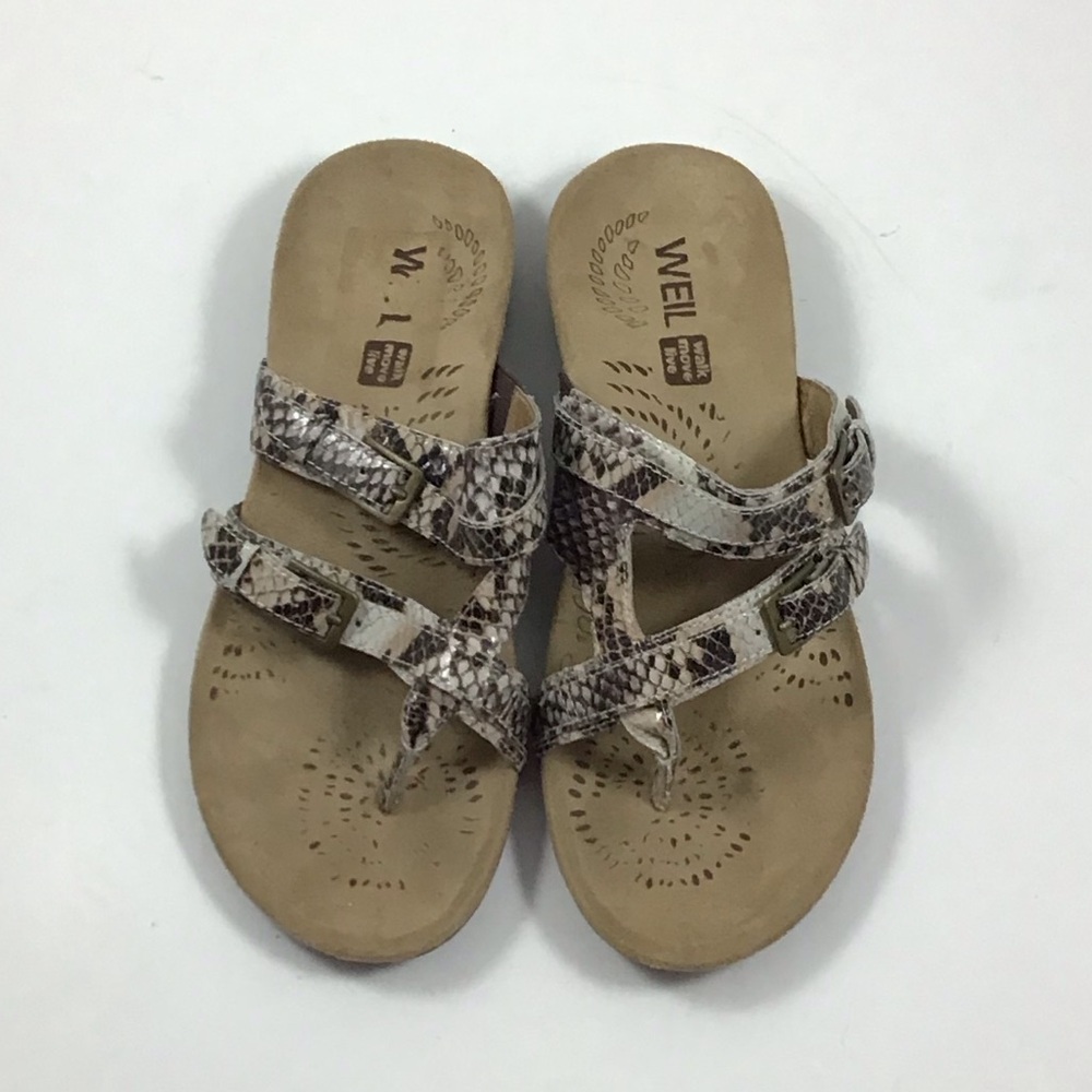 Dr. Weil Spirit Sandals Size 6 Snake Print